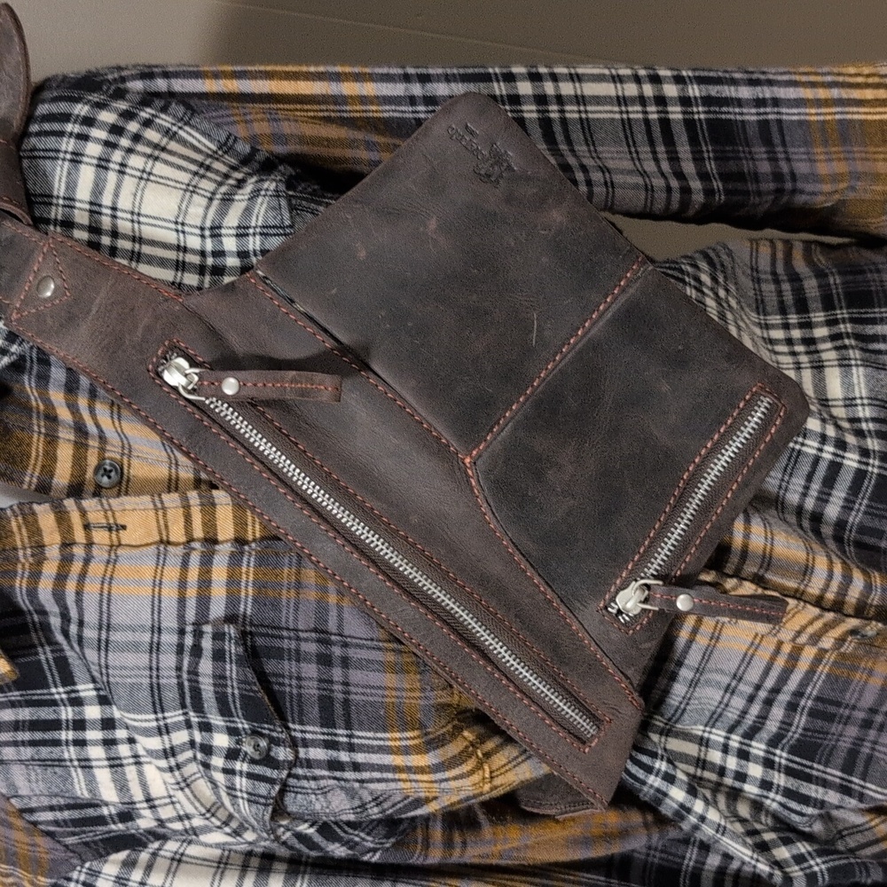 Sleek Brown Leather Belt Bag